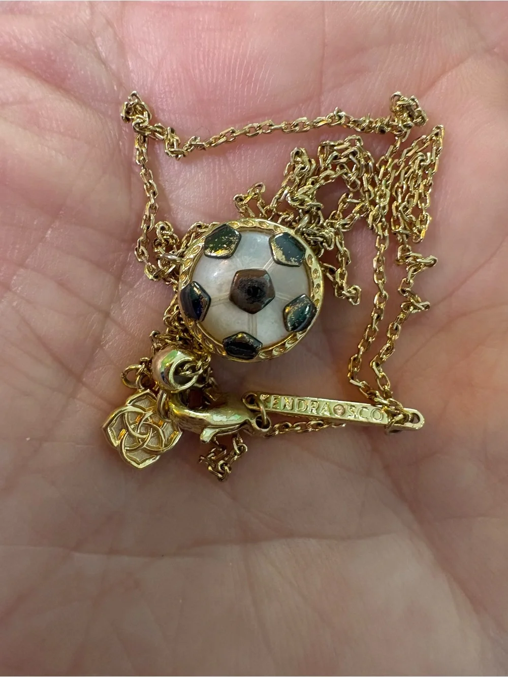 Kendra Scott Gold Soccer Ball Necklace